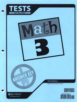 BJU Math 3 Tests Answer Key (3rd Ed.)