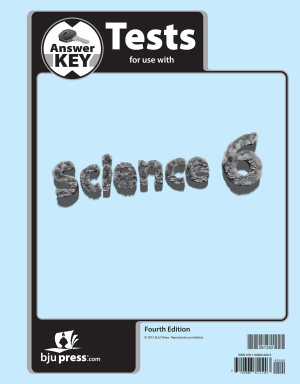 BJU Science 6 Tests Answer Key (4th Ed.)
